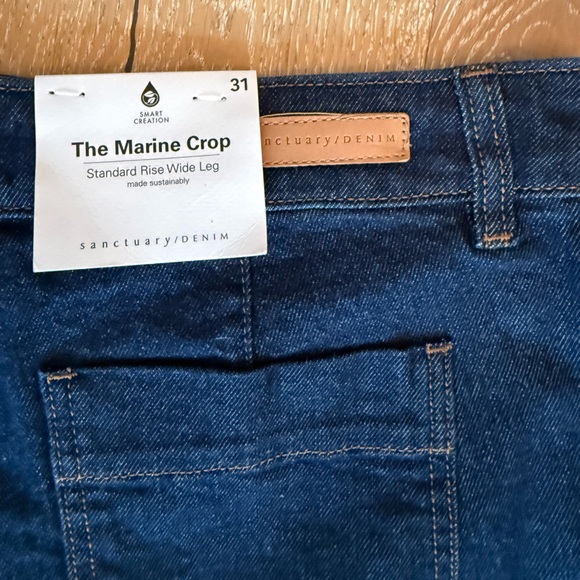 Sanctuary The Marine Denim Wide Leg Cropped Jeans NWT! - Picture 11 of 15